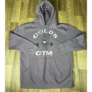 Gold’s Gym Hoodie Mens L Purple Muscle Joe Graphic Pullover Gym Streetwear Pump